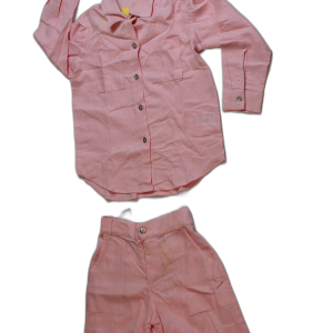 Conjunto Infantil Rosado de Camisa y Short (mariposa)