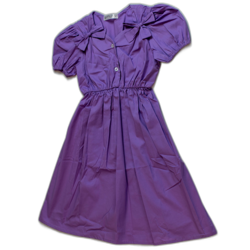 Vestido Infantil Morado con Detalles en los Hombros (Kalpana)