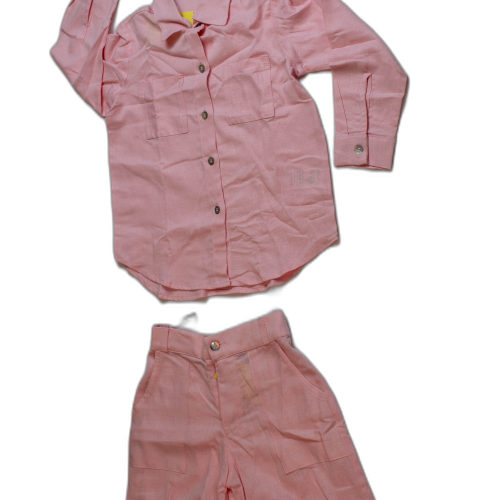 Conjunto Infantil Rosado de Camisa y Short (mariposa)